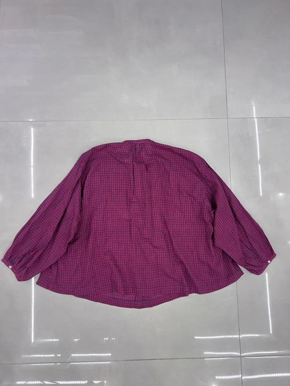 Doen Women's Red Jane Checked Cotton-voile Blouse - Picture 8 of 8
